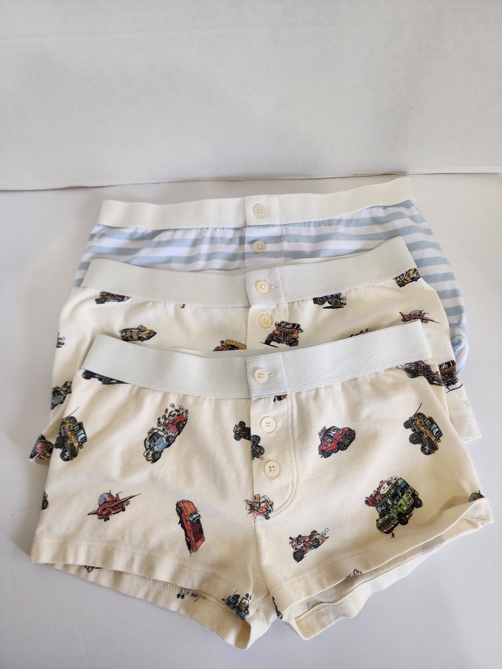 Brandy Melville Boxer Shorts Bundle 3 Pack Vehicle Print Striped Italy One Size